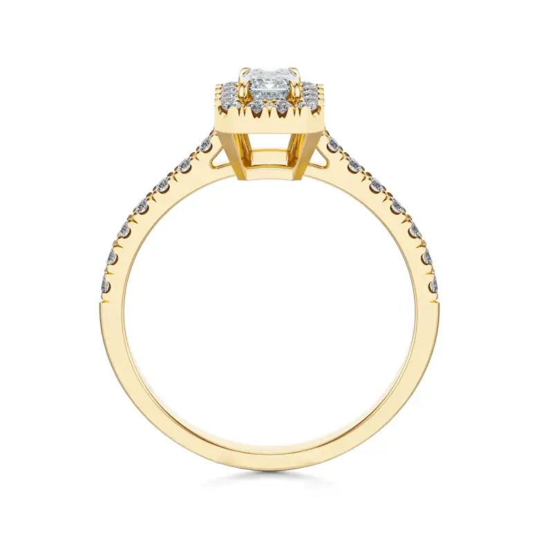 Pierścionek z prostokątnym diamentem